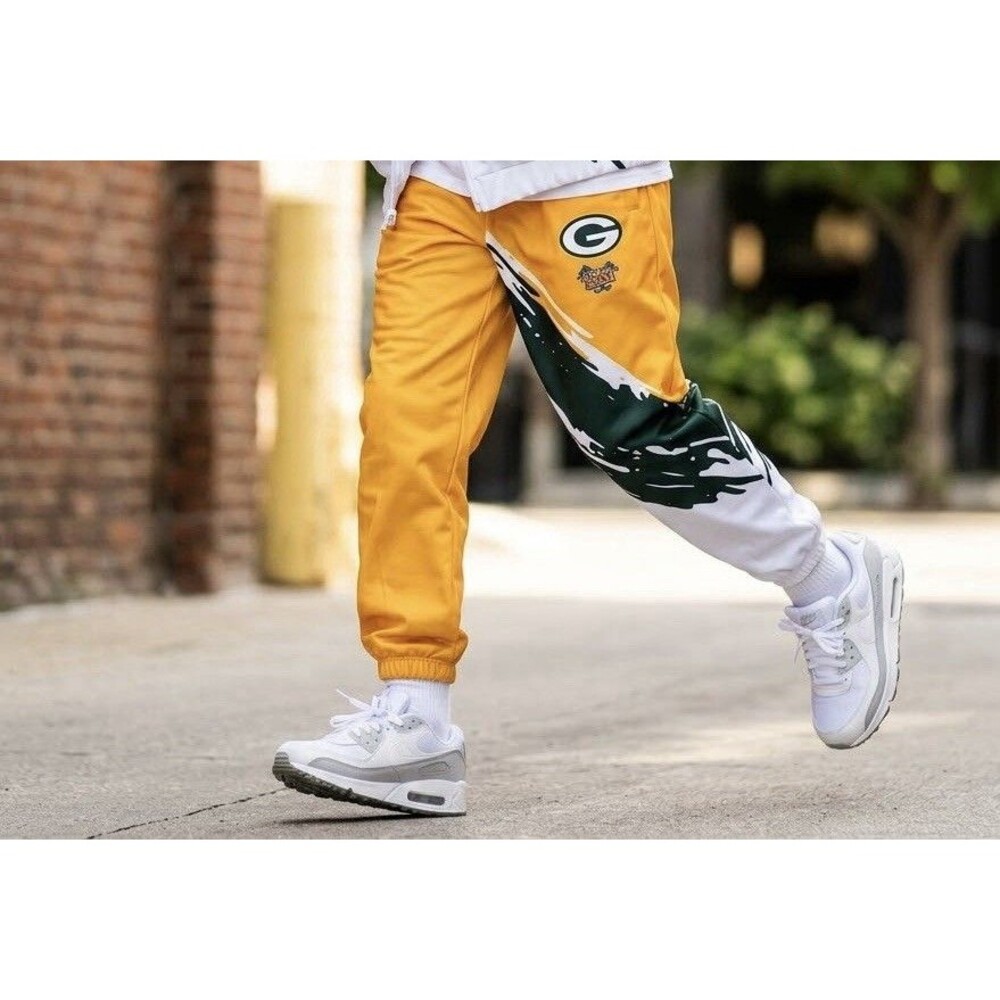 Mitchell & Ness Packers Super Bowl XXXI Track Pants Youth S 8 NWT Gold Warm Up